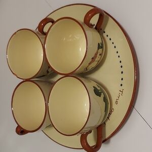 Set of 4 Sandwich plate and Cup